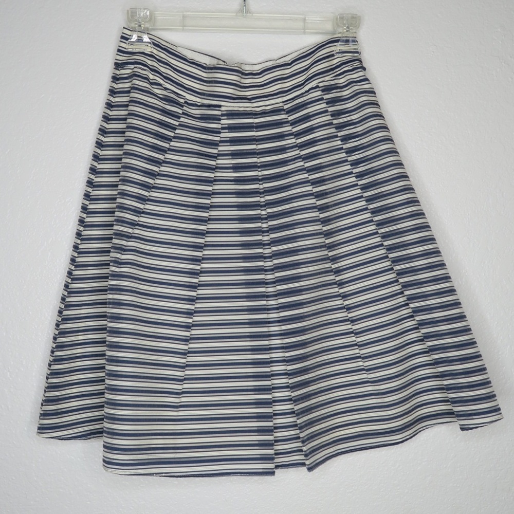 JCrew Stripe Pleated Skirt